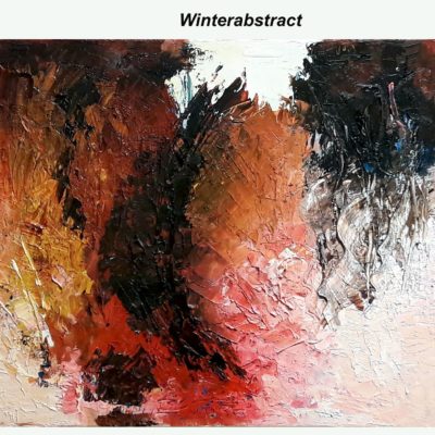 600 winterabstract m tekst 60x50cm olie 210 nv