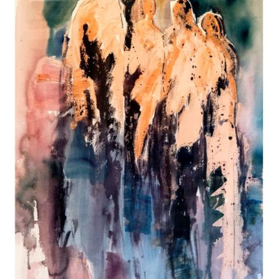 603 Samen op pad aq 50x74cm 300 nv