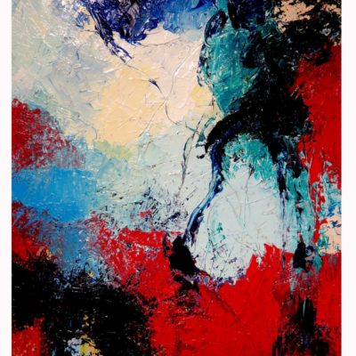 609 Abstract 50x70cm olie nv 90