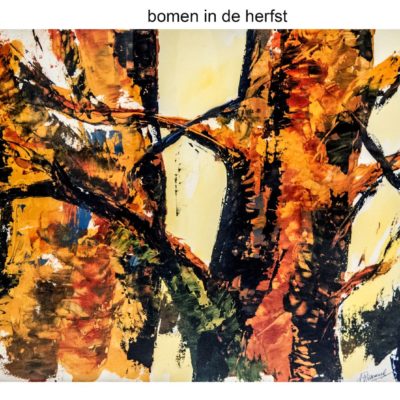618 bomen in de herfst 63x48cm 120 euro