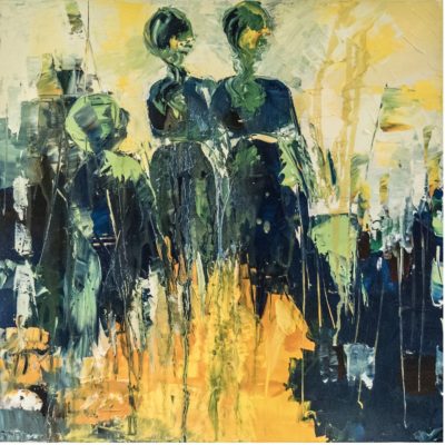 648 mensen olie 50x50cm A4 m verkocht