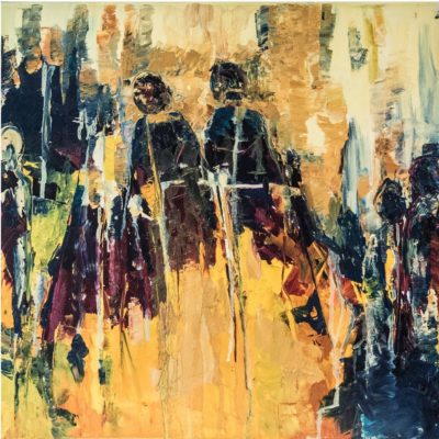 649 mensen olie 50x50cm A4 m verkocht