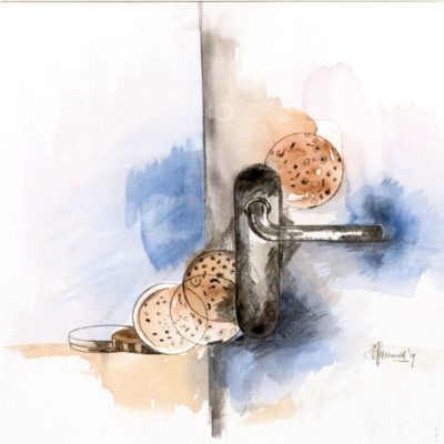 652 Deur 47x47cm aquarel JPG 80