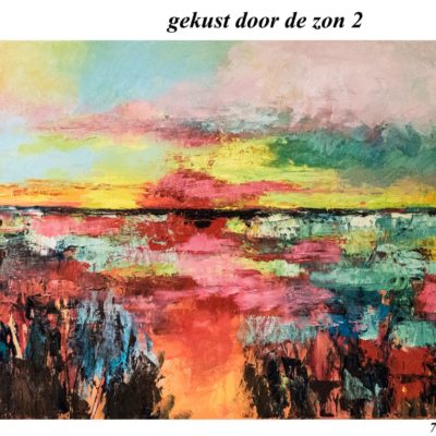 657 Gekust door de zon - 2 70x50cm olie A4 verkocht