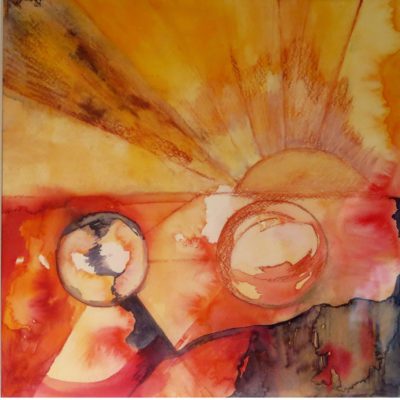 708 de zon 30x30cm aq m verkocht
