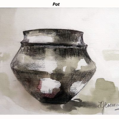 772 Pot 24x19cm aquarel A4 100